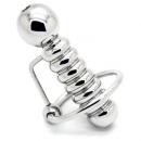 亀頭リング付き尿道プラグ/ショートスレンダー・リブ■7-14mm