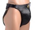 レザー/男性用・内部トゲ付きJock貞操パンティ