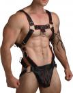 何通りも楽しめる!メンズ・ボディーハーネス■赤黒コンビ