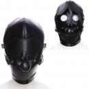 合皮製■全頭マスク/ギャグ付き