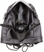 合皮製■全頭マスク/ギャグ付き