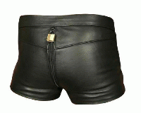 本革製/男性用貞操ショーツ■3ヵ所ロック