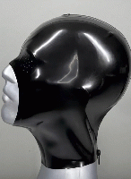 ラテックス製/全頭マスク■目元メッシュ・口元オープン