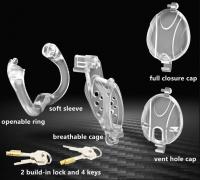 2ロック・開閉型貞操帯/PC製■NK