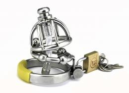 マッサージビーズ付き尿道貞操帯/シリコンプラグ