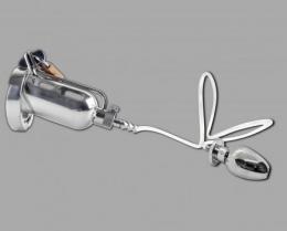 男性用/尿道プラグ付き貞操帯+アナルプラグ