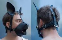 ペットプレイ・マスクハーネス■シリコンボールギャグ付き