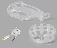 男性用貞操帯+ボールケージ■クリア