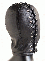 マウスオープン・レザーマスク■両サイドレースアップ