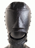 マウスオープン・レザーマスク■両サイドレースアップ