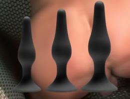 シリコン製■アナル・拡張セット/吸盤タイプ