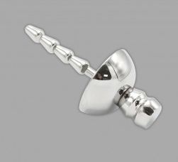 ステンレス製◆フード付き尿道プラグ/ストッパー