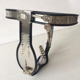 ステンレス製/男性用・貞操帯ベルト■排尿チューブ付き