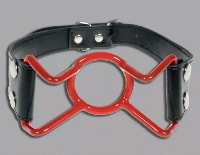 開口・リングギャグ/レッド・ブラック■ワイドベルト