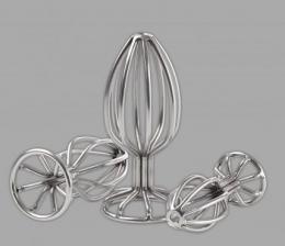 ステンレス製アナルプラグ/ケージⅡ■大きさ3種