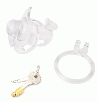 男性用貞操帯■クリア・ピンク■ABDL