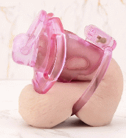 男性用貞操帯■クリア・ピンク■ABDL