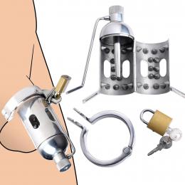 ステンレス製/男性用・スパイク(トゲ)付き貞操帯