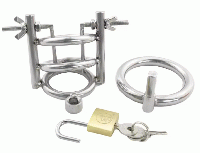 尿道拡張バー付き/リング貞操帯