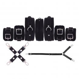 本皮製■首輪・手枷・足枷・腿バンド&ベルト2種セット