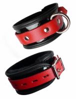 パテントレザー製■足枷■黒赤ツートンカラー