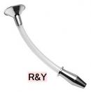 ステンレス製/じょうご・チューブ付きアナルプラグ