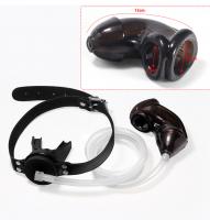 シリコン製/男性用貞操帯付きマウスギャグ