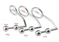 ステンレス製/コックリング付き・アナルプラグ■ダブル