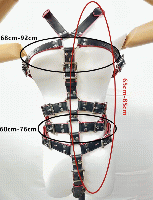 男性用/ボンデージ■ベルト・ボディハーネス/赤黒コンビ
