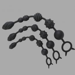 シリコン製/アナルビーズ■イレギュラー■3サイズ