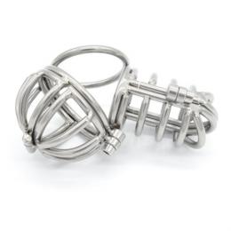 ステンレス製/ボールケージ付き・ショートストレートケージ貞操帯