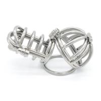 ステンレス製/ボールケージ付き・ショートストレートケージ貞操帯