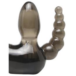 ラバー製/ダブルディルド/アナルディルド付き■全長15.2cm