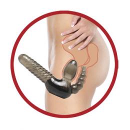 ラバー製/ダブルディルド/アナルディルド付き■全長15.2cm