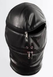 フェイクレザー製■ダブルジップ/フルマスク