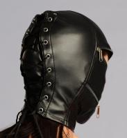 フェイクレザー製■ダブルジップ/フルマスク