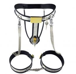 ステンレス製/女性用貞操帯&腿バンド