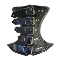 本革製・バックル付きネックコルセット/カバー