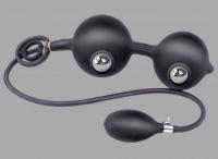 ポンプで膨らむ!アナル・ダブルビーズ■金属ボール入り