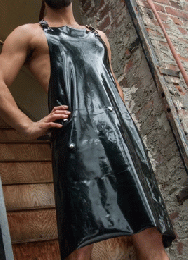 ラバー・ラテックス/開閉できる!コックホール付きエプロン