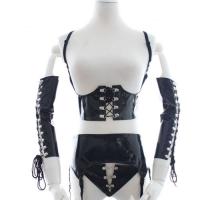 PVC/レースアップ・ボンデージウェア■4点セット