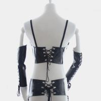 PVC/レースアップ・ボンデージウェア■4点セット