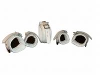 本皮製/首輪・手枷・足枷セット■医療仕様■ホワイト