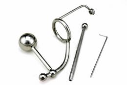 位置調節可能アナルプラグ&尿道貞操帯