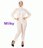 スパンデックス製■フード付き/ゆったりジャンプスーツ