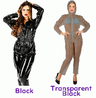 スパンデックス製■フード付き/ゆったりジャンプスーツ